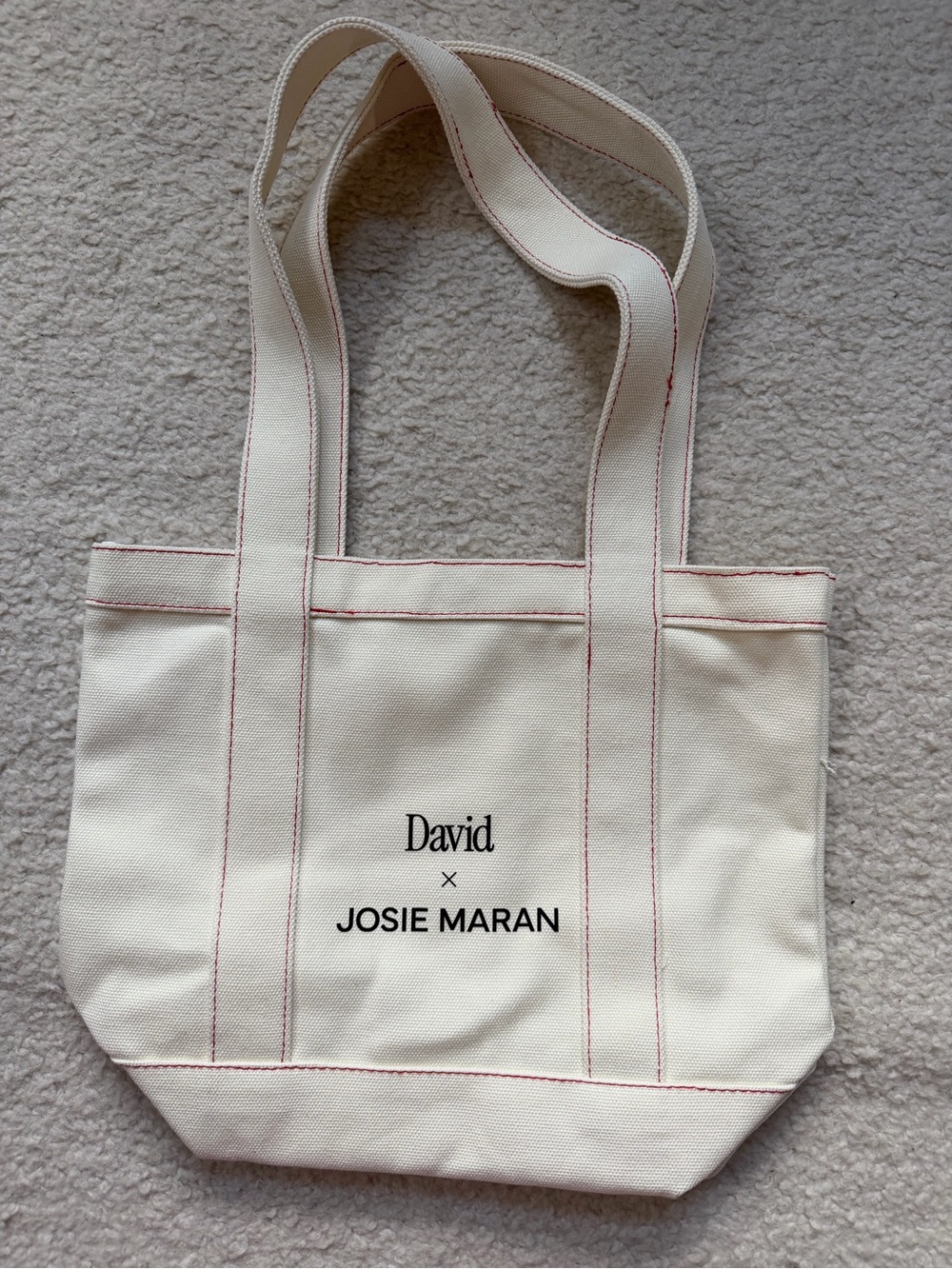 David Protein x Josie Maran Creamy Canvas Tote Bag New Exclusive